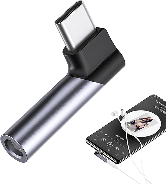 Type C to 3.5mm Headphone Adapter to USB C Audio Converter Dongle, Earphone to Type C Adapter | USB-C to Aux Adapter, Type C Audio Jack Converter for Smartphones 1.14"