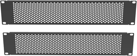 2 Pack 2U Vented Rack Mount Blank Panel - Metal