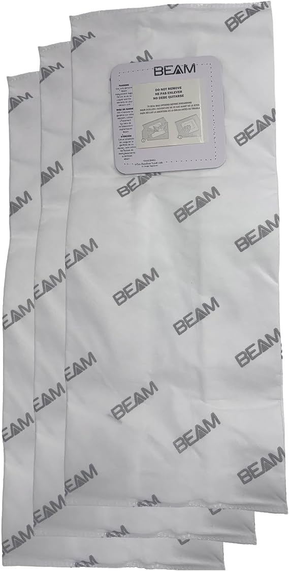 Beam Central Vacuum Bags 3 Notch Heavy Duty Electrostatic Filter - Replacement Bags for Models 205, 345, 360, 475, 495, 3600, 4500 | Central Vac Filter Bags