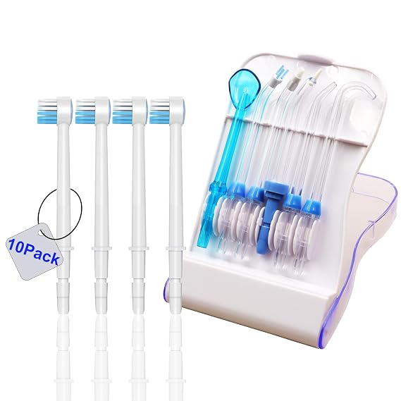 Water Flosser Replacement Tips for Waterpik,10 Tips and Storage Case | Replacement Heads for Waterpik WP-663 WP-150 WP-660 WP-580 wp667w WP-140,Replacement Picks for Water Pik Water Flosser