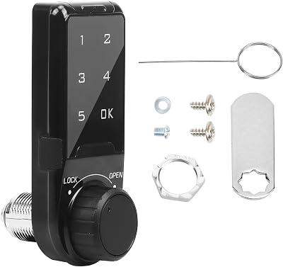 Code Security Lock Touch,VDHU Electronic Cabinet Deadbolt Lock,Digital Keypad Password Keyless Entry Key Access for Doors Coded Locker for Furniture,Hotel, Company, Factory L=20