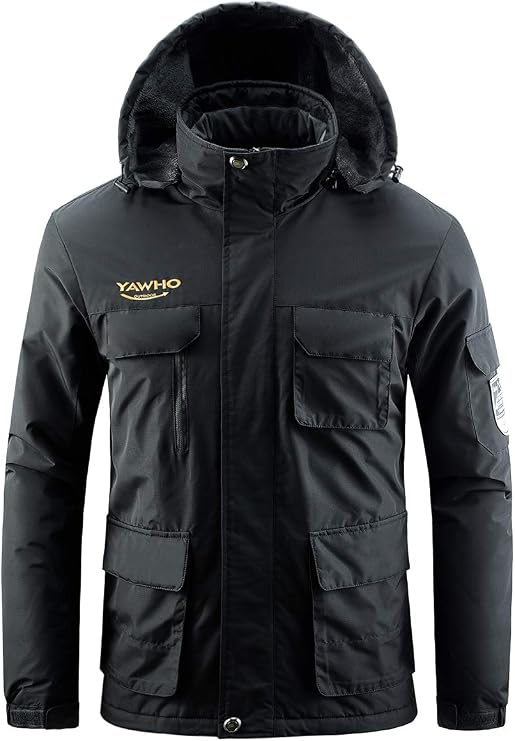 Men's Waterproof Ski Jacket Mountain Windproof Rain Snowboarding Jackets Winter Fleece Warm Snow Hooded Coat