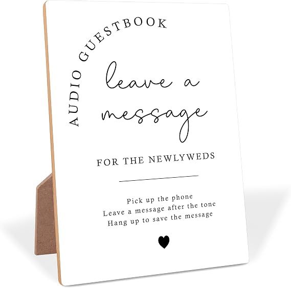 Audio Guest Book Sign, Minimalist Bridal Shower Sign, Wedding GuestBook Signs, Guest Book Alternative, Wedding Table Decorations for Reception, Engagement Party, Bachelorette Party,3