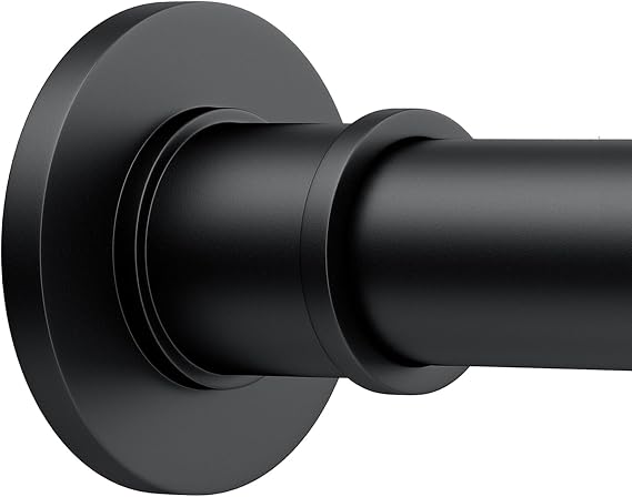 BRIOFOX Shower Curtain Rod Adjustable 18-78 Inch, No Drilling Non Slip Stainless Steel Spring Tension Curtain Rod for Window or Bathroom, Matte Black
