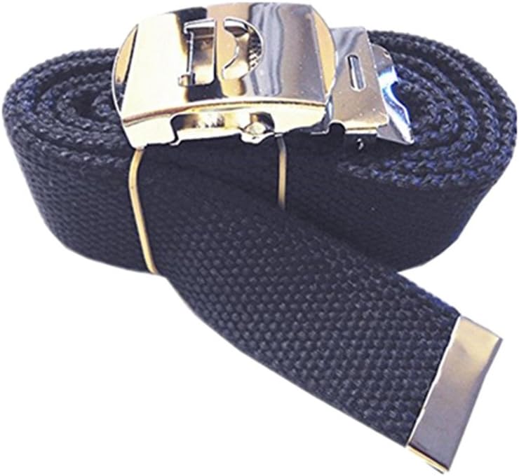 Triple M Plus Men's Canvas Web Belts Capital Initial D Silver Buckle