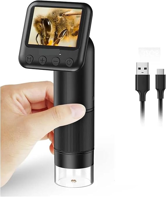 Microscope, Handheld 800X HD Digital Microscope With 2" LCD Screen Pocket Microscope USB Lab Digital Microscopes Equipmen,Lab & Scientific Products