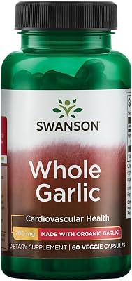 Swanson Made with Organic Whole Garlic 700 Milligrams 60 Veg Capsules