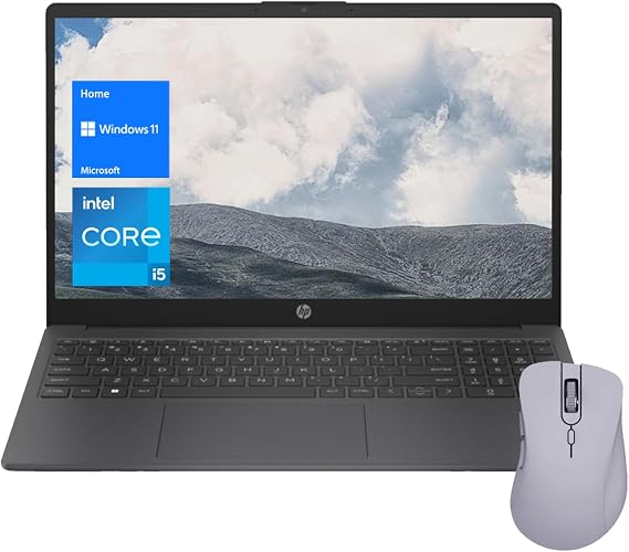 HP 255 G10 Business Laptop, 15.6" FHD IPS Display, Intel Core i5-1334U (Up to 4.6 GHz), 32GB RAM, 1TB SSD, Webcam HDMI Wi-Fi 6, Win 11 Home, Dark Grey, Bundle with Thunderobot ML101 Wireless Mouse