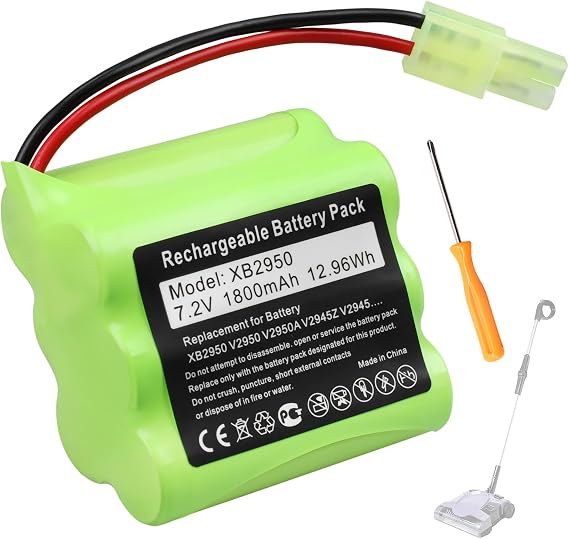 For Shark XB2950 Battery Pack Replacement: Cordless Vacuum Battery 1800mAh | For Cordless Vacuum XB2950 V2945Z V2950 V2950A V2945 Lithium Batteries for Shark Floor & Carpet Sweeper 7.2V 1800mAh