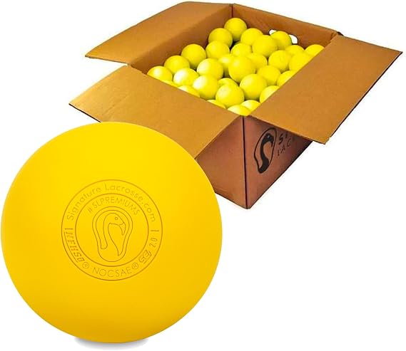 Case of 100 Signature Premium NOCSAE NFHS NCAA Lacrosse Balls - Available in Yellow and White - Certified Lacrosse Balls No Chemical Smell