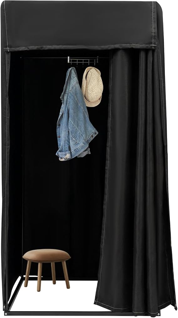 Large Fitting Room for 3-4 People, Portable Dressing Room with 90% Blackout Linen, Commercial Privacy Changing Booth for Store/Studio