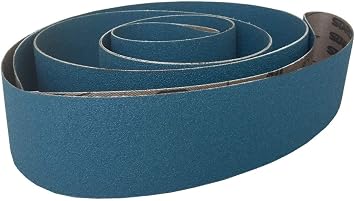 Starcke Premium 3 x 132 BLue Zirconia Cloth Sanding Belts | For Wood, Metal & Composites (80 Grit, 4 Pack)