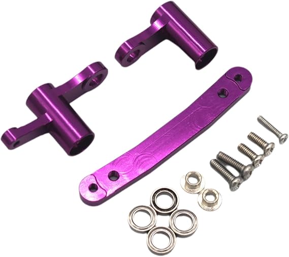 Simhoa RC Car Steering Assy Kit RC 1/16 Metal Upgrade Spares RC Car Parts for Scy 16101 16102 16103 16104, Purple