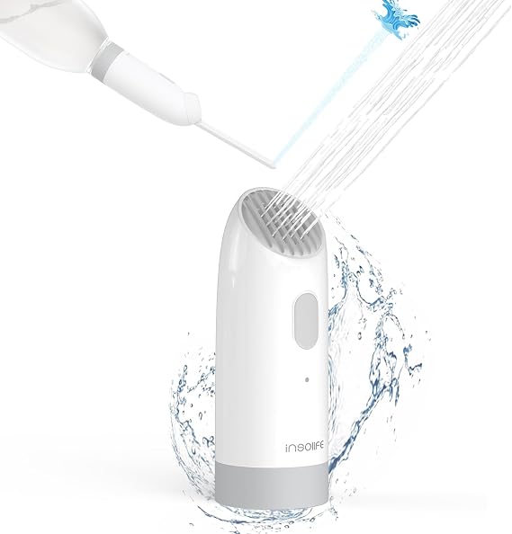 Insolife Portable Bidet | High Pressure Travel Bidet 350ml | 2 Pressure Modes, IPX7 Waterproof, USB Rechargeable Personal Hygiene on Trip & Daily Use
