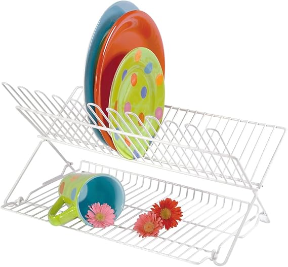 Better Houseware Large Folding Dish Drying Rack Space-Saving Dish Rack for Kitchen Counter Versatile Dish Racks Folding Design for Extra Drying Space