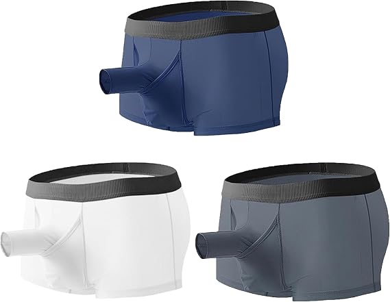 Men's Separated Pouch Underwear, Elephant Nose Separated Ball Pouch See-through Trunks, Bulge Enhancing Underwear
