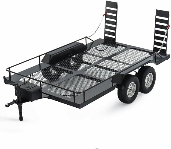 Metal 1/10 RC Trailer RC Crawler SCX10 II III 90046 TRX4 TRX6 TF2 D90 CC01 RGT 86100 Redcat GEN8 YIKONG 4082 Trailers for Hauling Behind car Utility Trailer kit