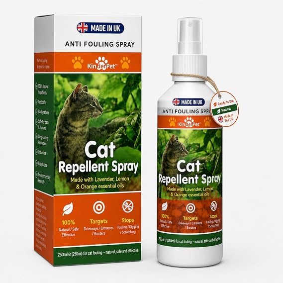 Cat Repellent Spray Stop Cats Anti Fouling Cat Deterrent Stop Fouling Pooping Peeing Urinating Scratching Lavender Lemon Orange 250ml Made in The UK