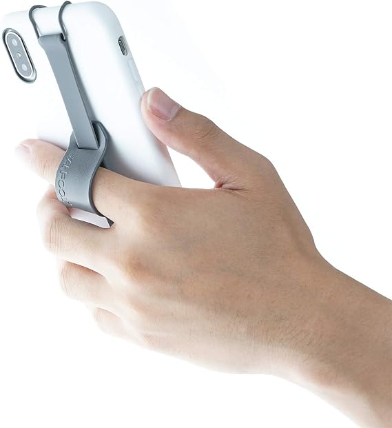 Non-Slip Silicon Hand Strap Holder for Smartphones Universal Gray | Compatible with iPhone Air, Galaxy S24 | Material: Silicone | Universal Fit