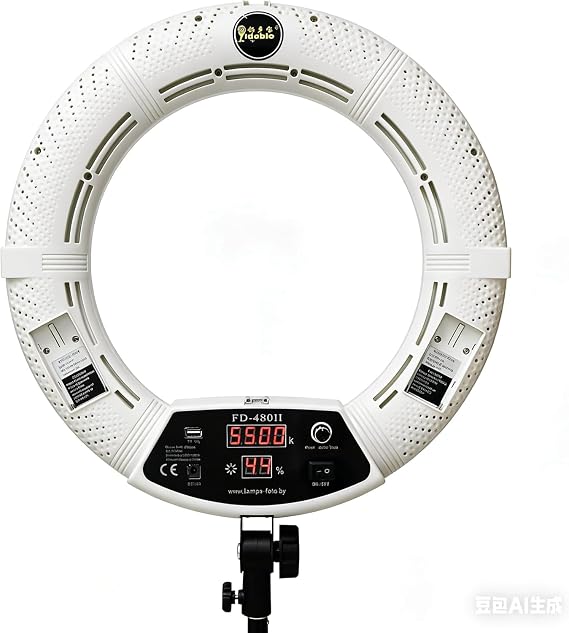 18 inch LED Ring Light FE-480II Dimmable Super Bright 96W Lighting with Smartphone Holder, Mirror and Remote Control for Makeup, YouTube Videos, Filming, Selfies, Portrait, Photos Photography