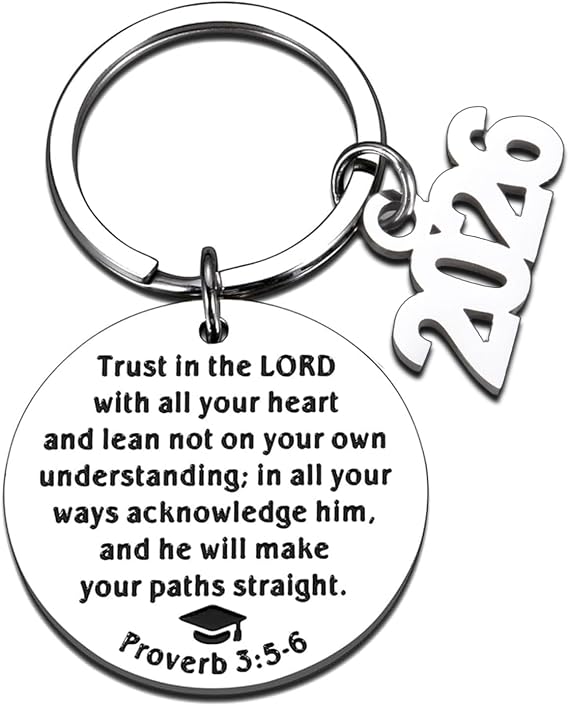 2026 Graduation Gift for Her Him Class of 2026 Inspirational Bible Verse Keychains for Girls Boys 5th 8th 12th Grades Senior Middle High School Nurses College Students Daughter Son Master Degree Phd