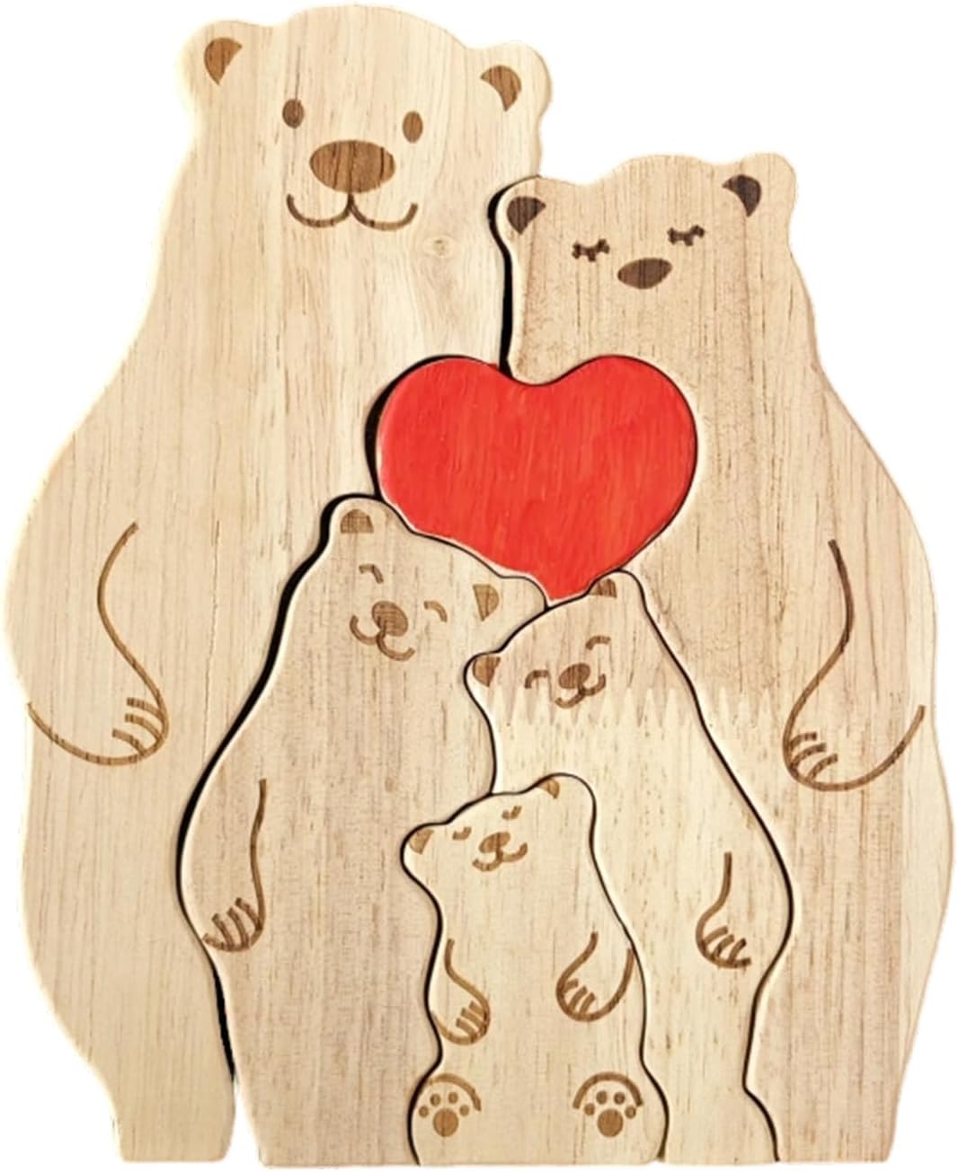Personalize Lovely Bear Wood Puzzle Unique Family for Mother ' s Day Father ' s Day Housewarming Decor Bear Wooden Jigsaws Puzzle