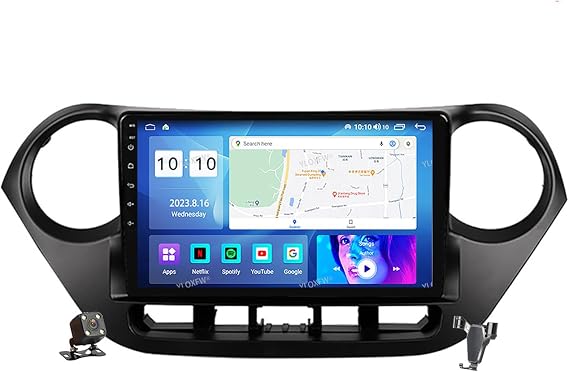 Android 12.0ラジオ2 Din車載ステレオある4G 5G WiFi SWC DSP Carplay適用 Hy-undai i10 LHD/RHD 2013-2017 GPS Navigation 9インチタッチスクリーンイヤホンマルチメディアビデオプレーヤーFM BT受信機,M6 pro1