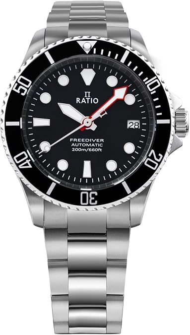 RATIO FreeDiver Sapphire Crystal Diver Watch Japanese Automatic Movement Dive Watch 200m Water Resistant Diving Watch for Men
