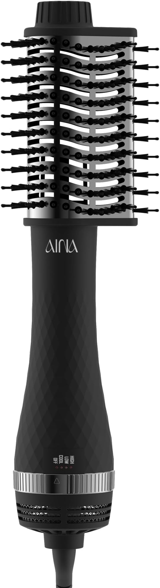 AINA Hot air Brush, Blow Dryer Brush | 60MM 2-in-1 Titanium Volumizer, 3 Heat Settings | 360 Vented Airflow 110V/ALCI Plug (65mm Triangle)
