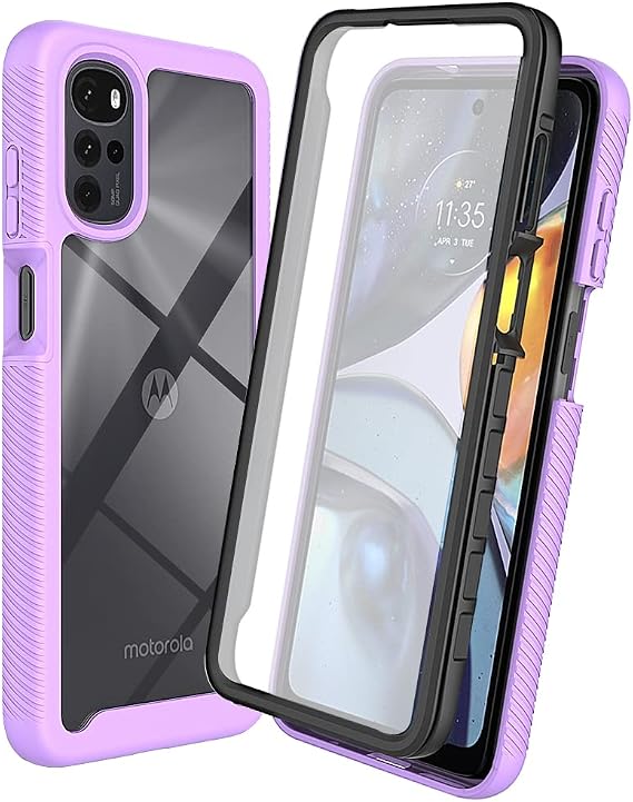 Case for Motorola Moto G22 Case Cover,Anti-Fall and Shock-Absorbing Protective with Screen Protector Case for Motorola Moto G22 XT2831-3 Case Purple