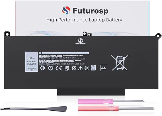 Latitude 7480 7490 Battery F3YGT Laptop Replacement for Dell Latitude 14 7000 7480 7490 12 7280 7290 13 7390 7380 E7480 E7490 E7280 E7290 E7390 Fits KG7VF DM3WC P73G 451-BBYE 2X39G 453-BBCF DM6WC 60Wh