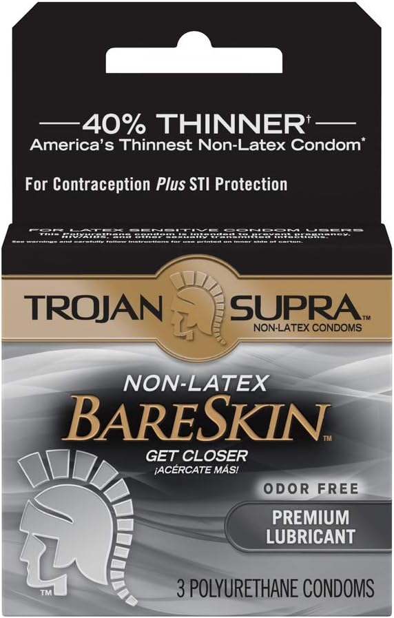 Trojan Supra Non-Latex Lubricated Condoms - 3 ct, Pack of 2