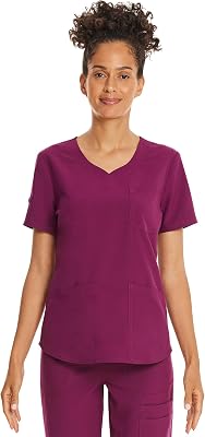 Scrubstar Womens Sweetheart V-Neck Scrub Top Soft Stretch Nursing Uniform with 3 Pockets Womens Medical Scrubs for Women