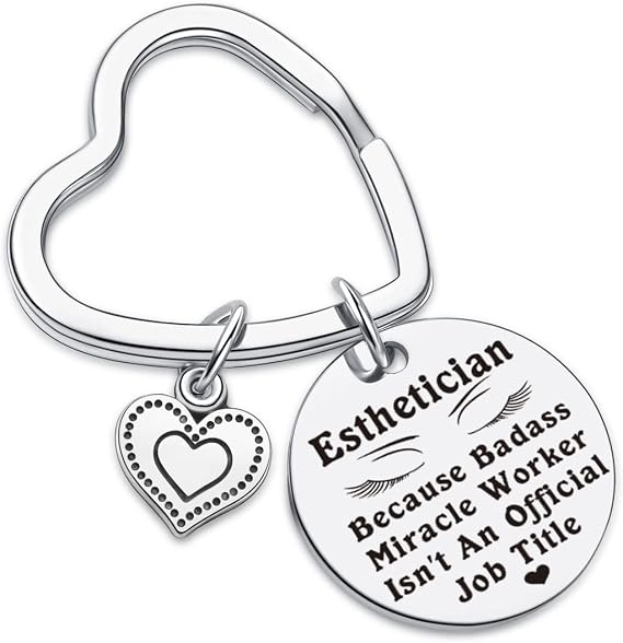 7RVZM Esthetician Thank You Gift Beautician Jewelry Esthetician Christmas Keychain BFF Gift