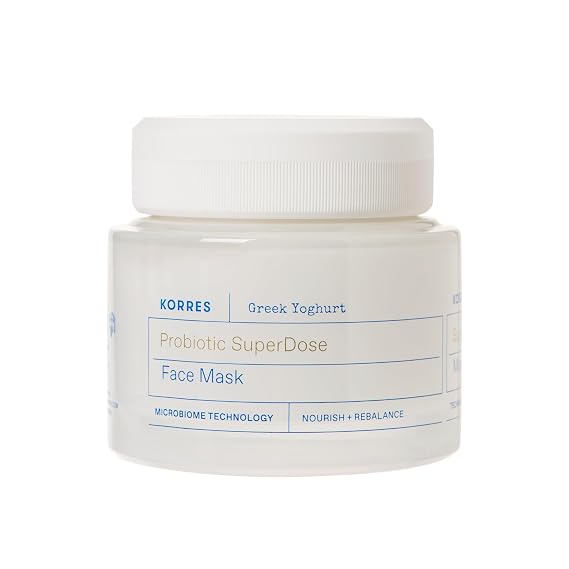 KORRES Greek Yoghurt Probiotic Superdose Face Mask, Skin Reset In 10 Minutes, Creamy Rinse Off Hydration, Nourishing Treatment For Dry, Oily, Sensitive, Combination Skin Types, 3.38 Fl Oz