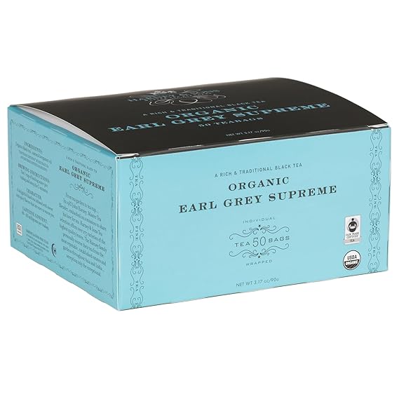 Harney & Sons Organic Earl Grey Supreme Tea Bags, 50 Count