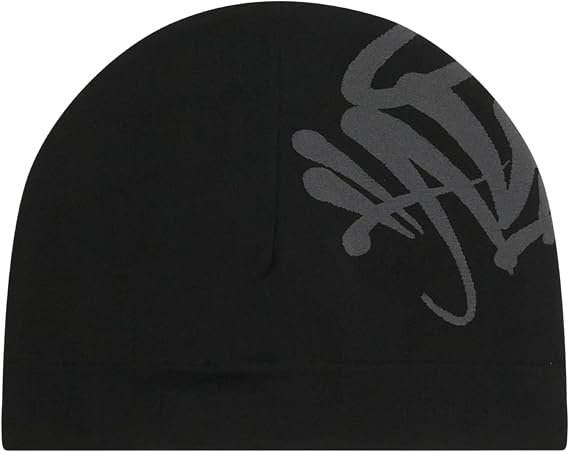 Syna World New Season Quality Skully Cap, Central CEE Beanie Running Hat - Black & Grey - synaworld