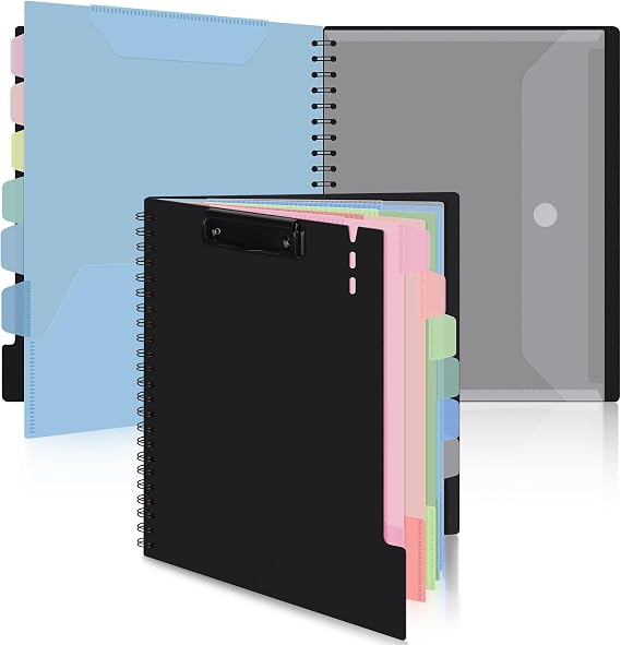 Uquelic Poly Project Organizer with 12 Compartments Multi Pockets Organizer with Pockets Folder (Macaron Color A4)