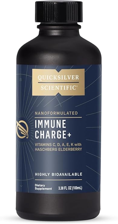 Quicksilver Scientific Immune Charge+, Elderberry, 100ml | Elderberry, 10,000 IU Vitamin D3, Vitamin A, K1 and K2 for Immune Health and Lung Support, Elderberry Extract, Lung Health