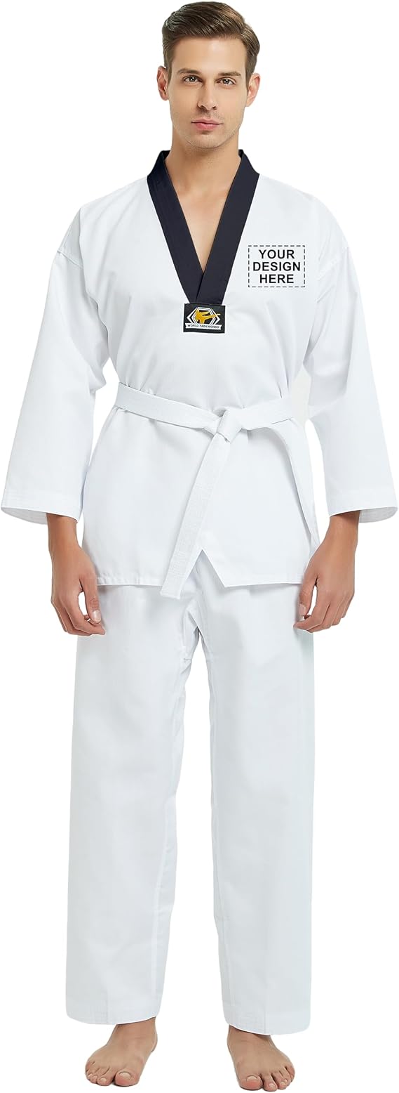 TOPTIE Customized Taekwondo Uniform for Kids Adults, TKD Dobok Uniform