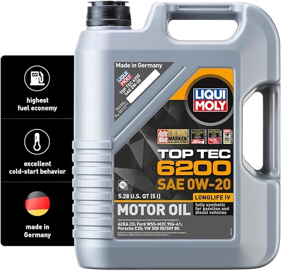 LIQUI MOLY Top Tec 6200 SAE 0W-20 | 5 L | Fully synthetic engine oil | SKU: 20238