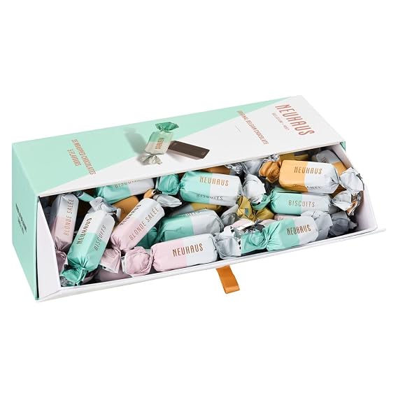 Neuhaus Belgian Chocolate Amusettes Sharing Box 35 Neuhaus Chocolates with a Twist 5 Different Flavors Blonde Salee, Nougat Miel, Cafe, Caramel and Biscuits