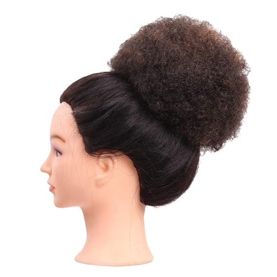 Women Retro Afro Synthetic Curly Puff Clip In Drawstring Hair Bun Ponytail 6" P4/30