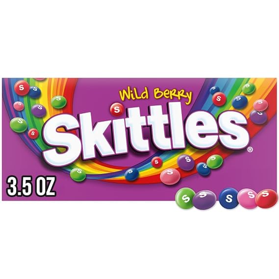 SKITTLES Wild Berry Chewy Candy Theater Box, 3.5 oz Box