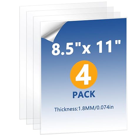 4 Pack 8.5x11 Tempered Glass Sheets for Picture Frame