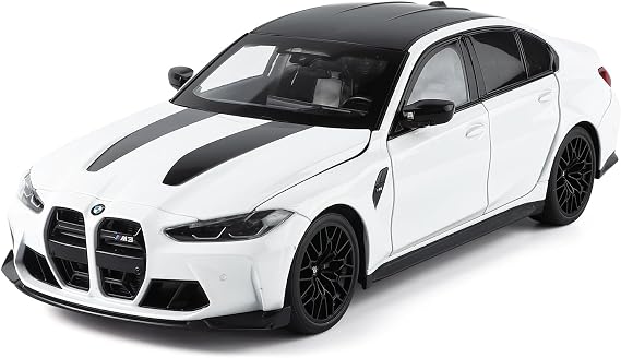 TGRCM-CZ 1:18 Scale BMW M3 Die-Cast Model Car with Openable Hood, Doors and Trunk, Foldable Seats and Mirrors, Collectible Display Model Car, White
