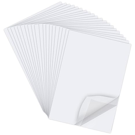 60 Sheets A4 Size 8.3x11.5 Inch Clear Double Sided Adhesive Tape Sheets, Super Strong Sticky Tape, DIY Art, Craft, Home Decorative Tape with White Liner