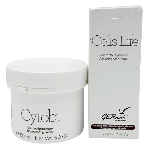 Gernetic Skin Renewal Duo, Repairing & Plumping for Mature & Dehydrated Skin, Cytobi Regenerating Cream 150ml + Cells Life Repairing Serum 15ml
