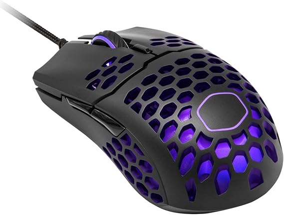 Cooler Master MM711 MasterMouse Gaming Mouse, Black, w/ MM-711-KKOL1 MS437 Ultra-Lightweight Honeycomb Shell