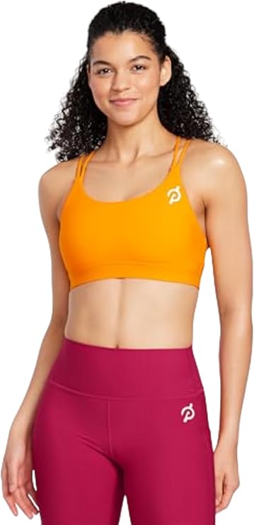Peloton Padded Strappy Sports Bra, Low-Medium Support Activewear for Women for Daily Workouts or Casual Wear